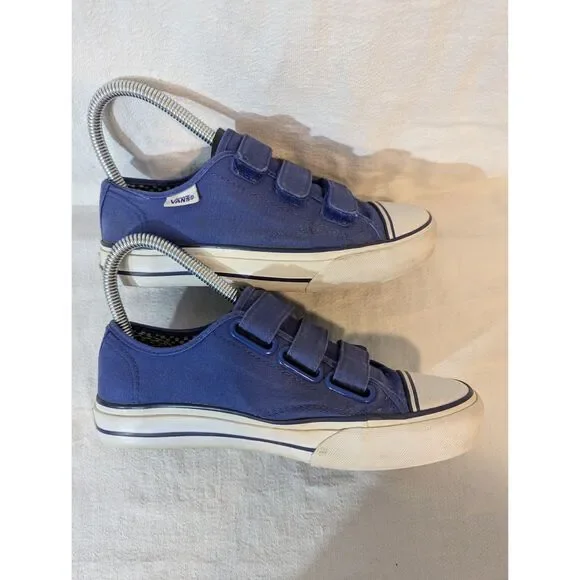 Vans Women's 5.5 Purple Velcro Canvas Sneakers Low-Top Shoes, Casual Skate - Picture 3 of 6